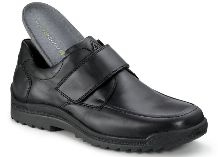 Waldläufer Klettschuh aus hochwertigem Leder SCHWARZ