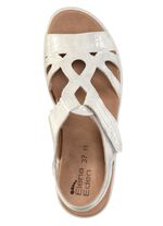 ELENA EDEN, schicke Damen-Sandalen, Weite H, mit herausnehmbarem Fussbett ECRU