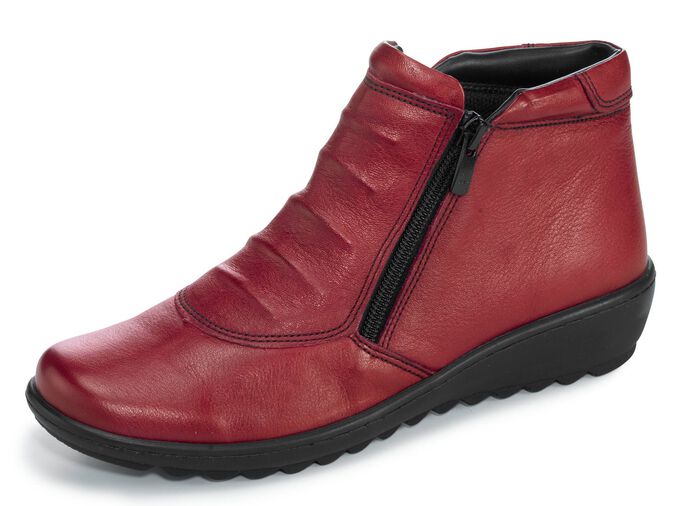Gemini Stiefelette aus Rind-Nappaleder RUBINROT