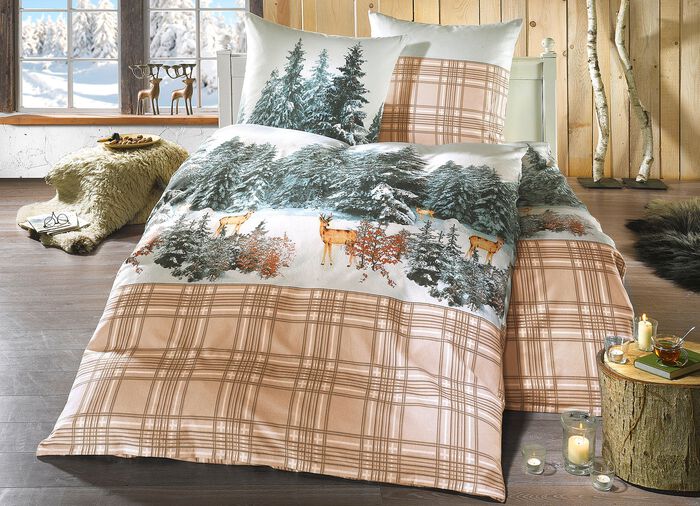 Barchent Bettw&auml;sche-Garnitur aus 100% Baumwolle 