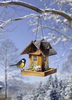 Bemaltes Futterhaus inklusive Metallkette 