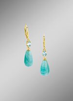 Sch&ouml;ne Ohrringe mit echt Amazonit und Spinell in T&uuml;rkis 