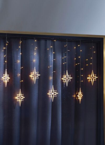 Lichtervorhang Sterne f&uuml;r den Innen- und Aussenbereich 