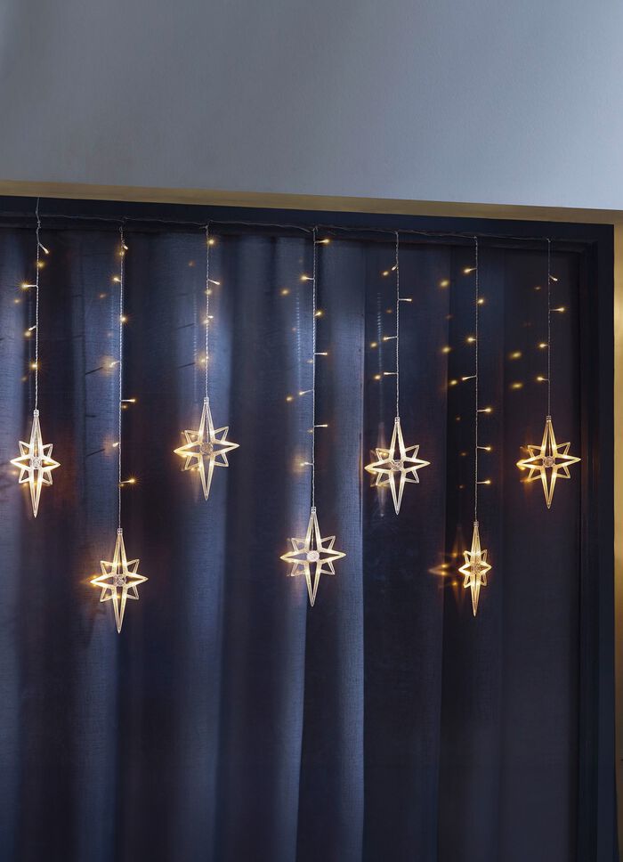 Lichtervorhang Sterne f&uuml;r den Innen- und Aussenbereich 