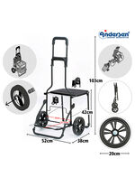 Andersen Einkaufsroller mit Sitzmöglichkeit SCHWARZ