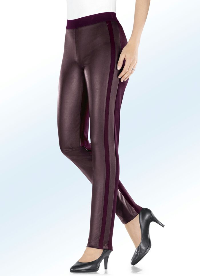 Hose im trendigen Materialmix BROMBEER