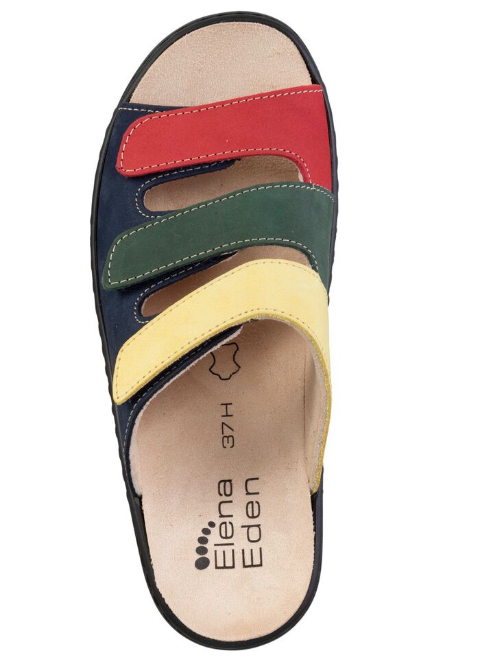 ELENA EDEN Pantolette aus Nubukleder MARINE-BUNT