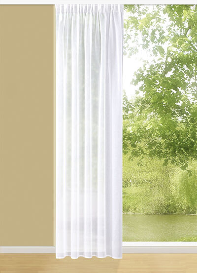 Transparenter &Uuml;bervorhang in Leinenoptik 