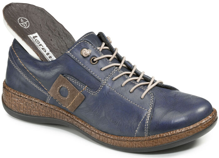 Sneaker aus Nappaleder mit Knitter-Struktur MARINE-BRAUN