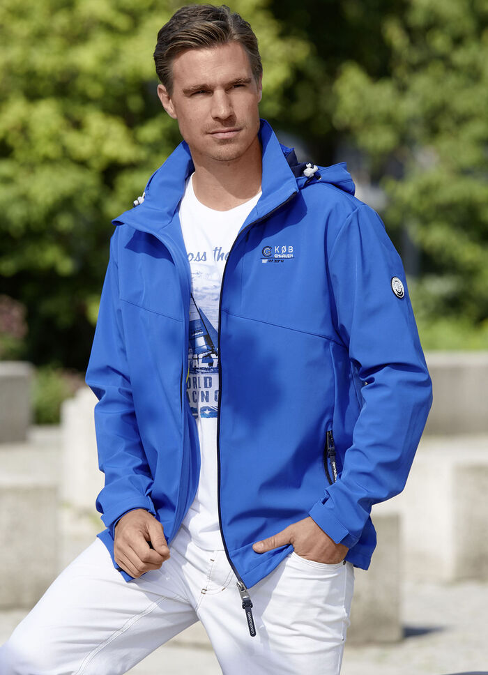 Softshell-Kurzjacke mit abtrennbarer Kapuze