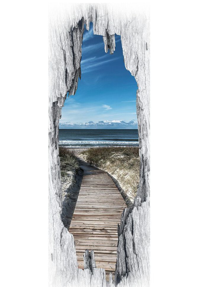 3D-Tür-Sticker Strand nordisch 