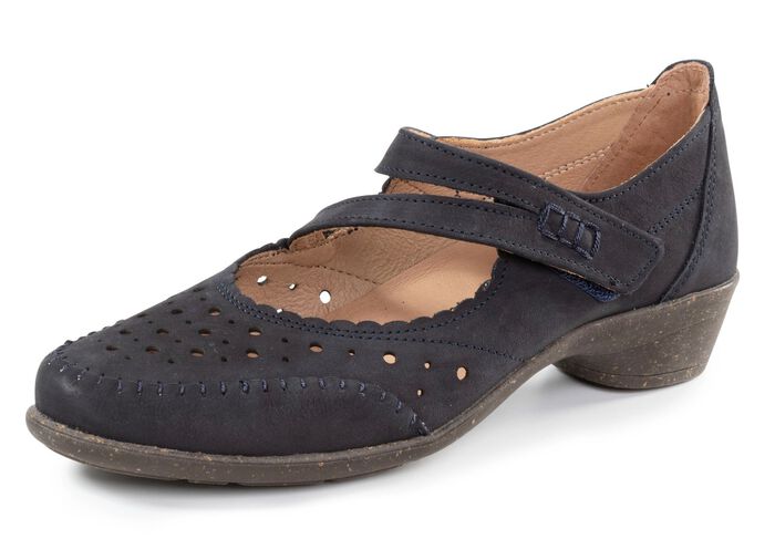 ELENA EDEN, bequeme Damen-Pumps, Weite H, mit herausnehmbarem Fussbett DUNKELBLAU