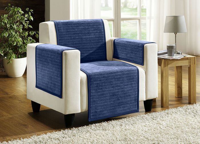 Super kuschelige Wohnaccessoires mit Bandeinfassung BLAU