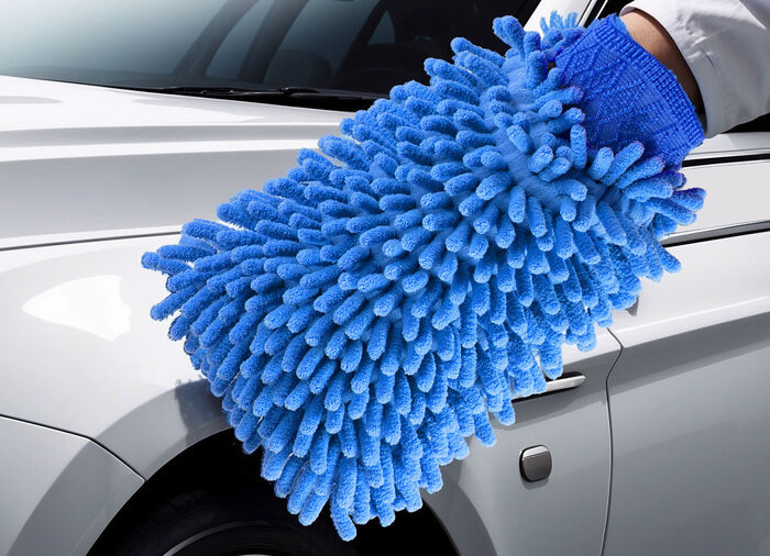 Glanzmeister Dual Color XL Waschhandschuhe, 2er-Set BLAU