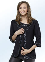 Strick-Twinset mit edler Paillettenzier 