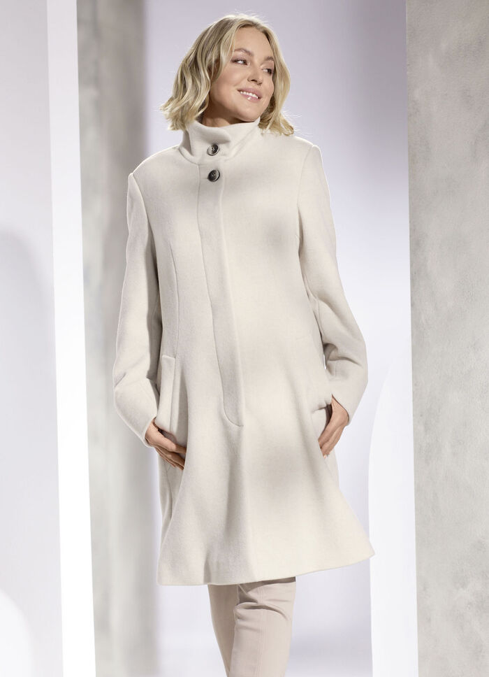 Kurzmantel mit abnehmbarem Schal CREME