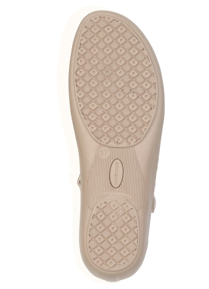 ELENA EDEN, bequeme Damen-Sandalen, Weite H, mit Klettspange BEIGE-BRAUN