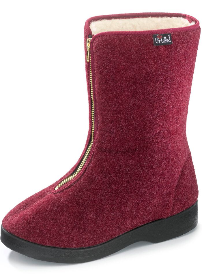 Warme Damen-Hausschuhe, Weite H, mit Reissverschluss 