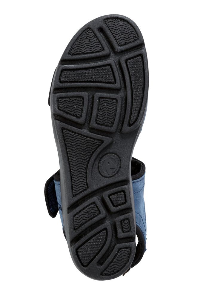 ELENA EDEN Sandale aus weichem Nubukleder und schwarzem Elastikmaterial JEANS