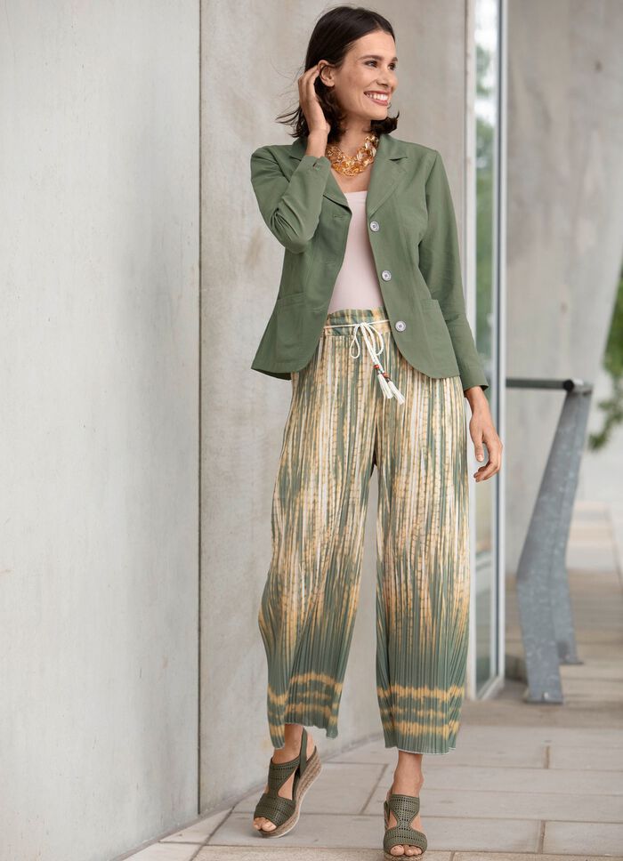 Plissee-Culotte mit geflochtenem Bindeband 