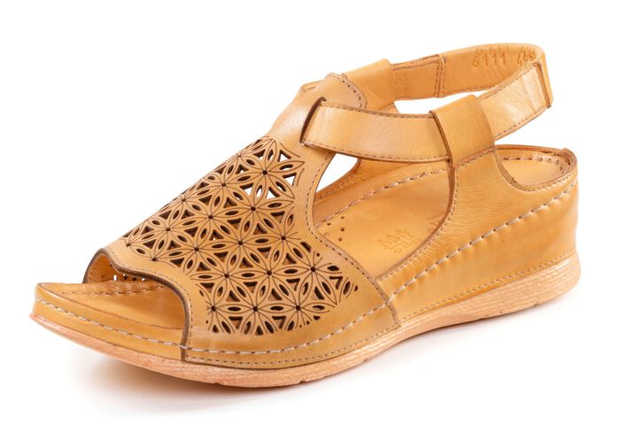 Gemini Sandale aus schattiertem Nappaleder mit Pr&auml;gung 