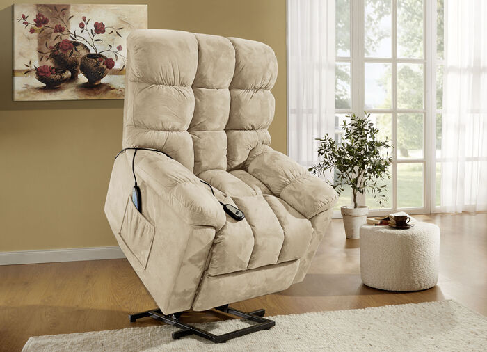 Relaxsessel mit Aufstehhilfe, Massage- und W&auml;rmefunktion CREME