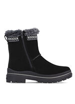 Remonte, gefütterte Damen-Stiefeletten, Winterschuhe, Weite G, mit Lammfell SCHWARZ