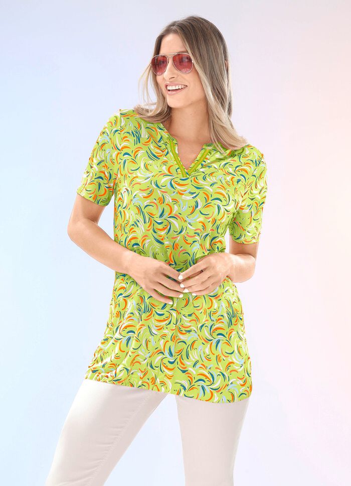 Longshirt mit Zierband in 2 Farben PISTAZIE