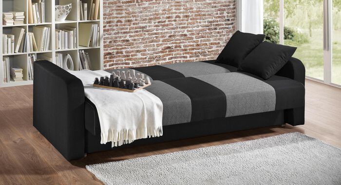 Klick-Klack-Sofa mit komfortabler Bonnellfederung ANTHRAZIT-HELLGR.