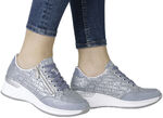 Rieker Schnür-Sneaker aus bedrucktem Synthetikmaterial HELLBLAU-SILBER