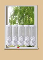 Kurzvorhang Stiefm&uuml;tterchen mit Stangendurchzug WEISS