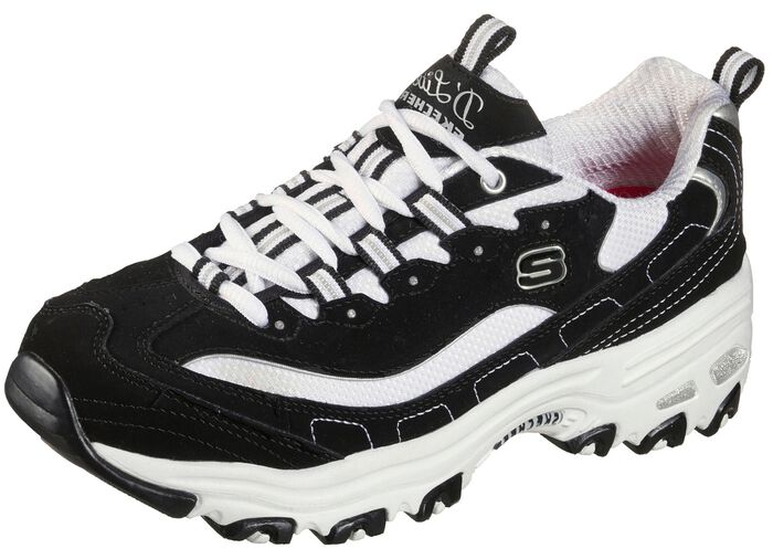 SKECHERS, sportliche Damen-Sneaker, mit herausnehmbarem Fussbett SCHWARZ-WEISS