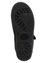 Spangenschuh aus weichem, teilweise meliertem Textilmaterial SCHWARZ