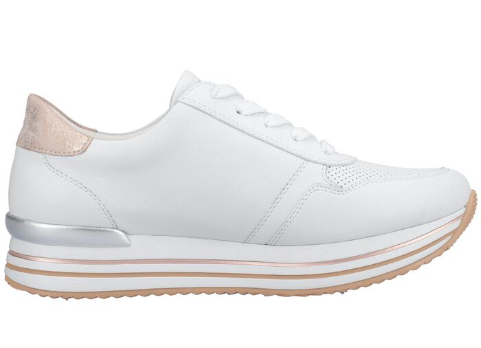 Remonte Sneaker im modischen Dessin WEISS-ROSEGOLD