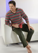 Pyjama mit V-Ausschnitt und Ringeldessin