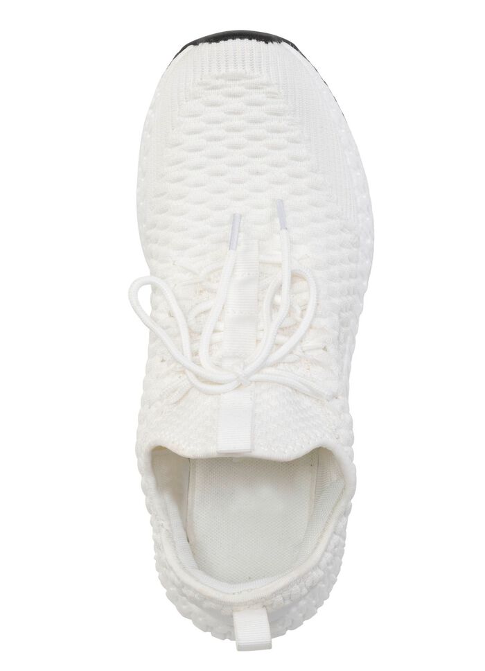Schn&uuml;r-Sneaker aus strukturiertem Textilmaterial WEISS