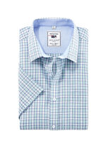 Kariertes «Milano Italy»-Hemd in 4 Farben TÜRKIS KARIERT