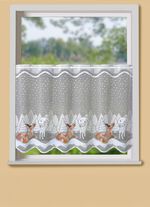 Handkolorierter Kurzvorhang Rehe 