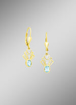 Edle Ohrringe mit Blautopas und Zirkonia 