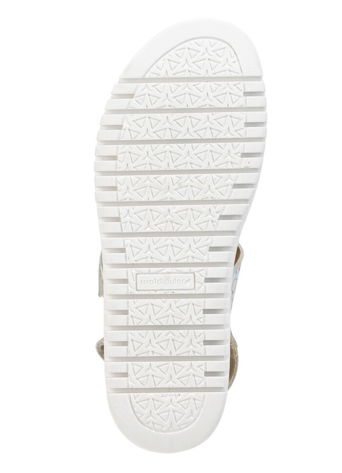 Waldl&auml;ufer Sandale aus effektvoll bedrucktem Nubukleder ECRU-BUNT