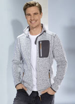 Strickfleece-Kurzjacke MITTELGRAU MELIERT