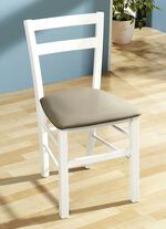 Esszimmerstühle, 2er-Set, aus massiver Buche WEISS-GRAU