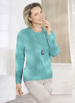 Pullover in Twinset-Optik mit Schurwolle  JADEGRÜN