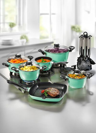 Aluguss-Topf-Set , 17-teilig 