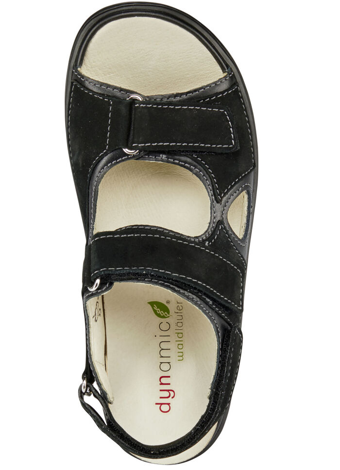 Waldläufer, bequeme Damen-Sandalen, Weite H, mit herausnehmbarem Fussbett SCHWARZ