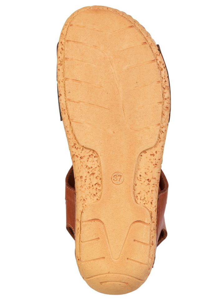 Gemini, sommerliche Damen-Sandalen, Weite G, aus Leder COGNAC