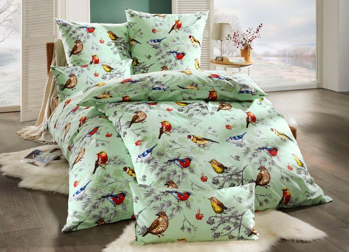 Bettw&auml;sche-Garnitur von Biberna mit Rei&szlig;verschluss 