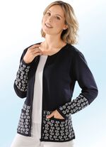 Strickjacke mit hohen Jacquardabschl&uuml;ssen 