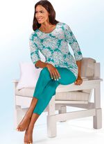 Pyjama mit Rundhals und 3/4-langen &Auml;rmeln 