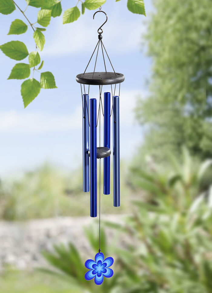 Klangspiel aus Aluminium, Eisen und Holz BLAU